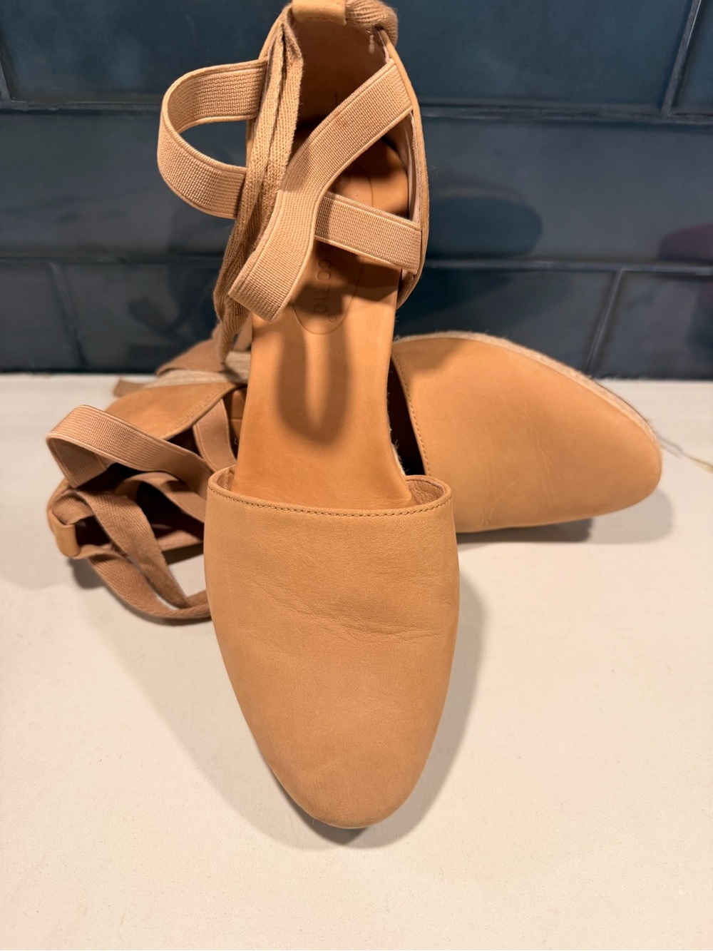 Corso Como Tan Lace-Up Espadrille Flats